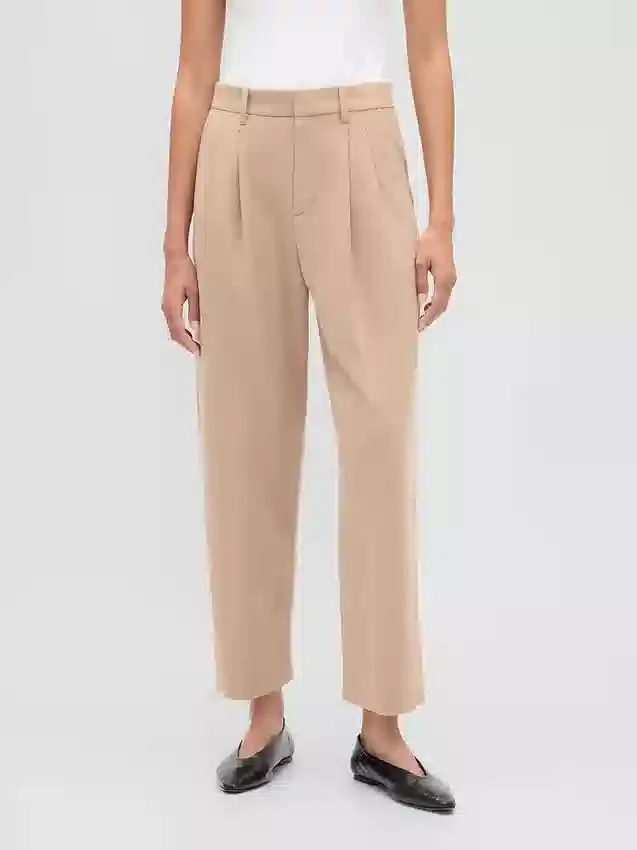Pantaloni a vita alta in twill spazzolato con taglio affusolato alla caviglia 365
