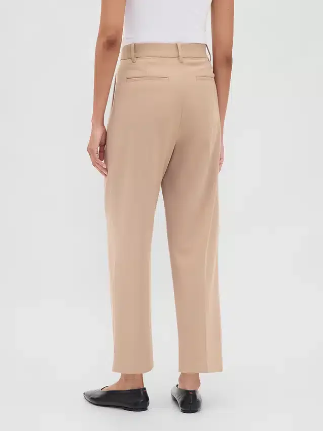 Pantaloni a vita alta in twill spazzolato con taglio affusolato alla caviglia 365