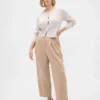 Pantaloni a vita alta in twill spazzolato con taglio affusolato alla caviglia 365