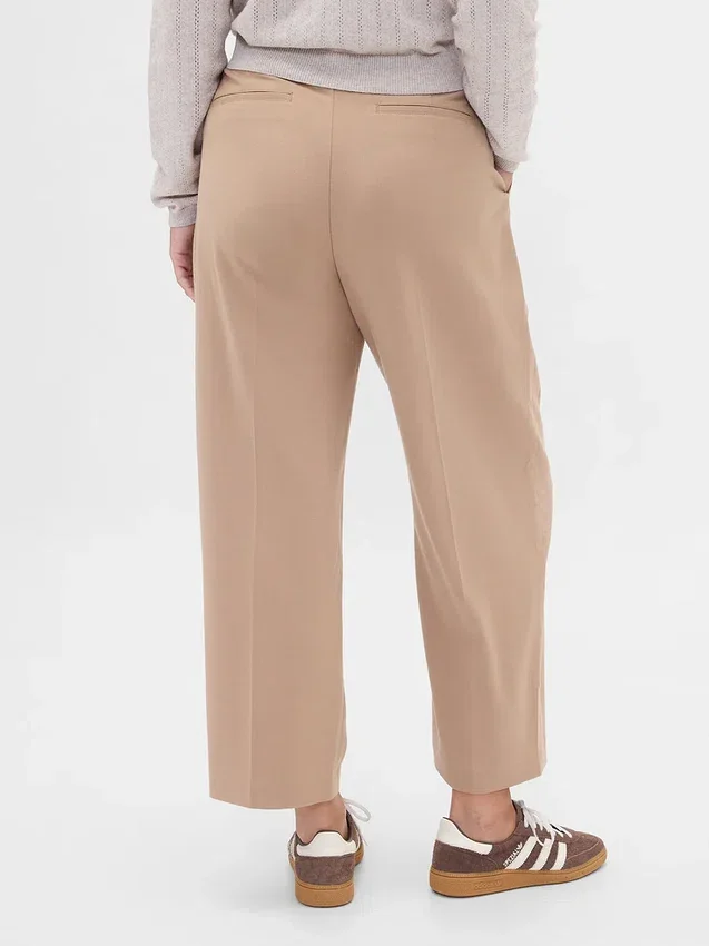 Pantaloni a vita alta in twill spazzolato con taglio affusolato alla caviglia 365