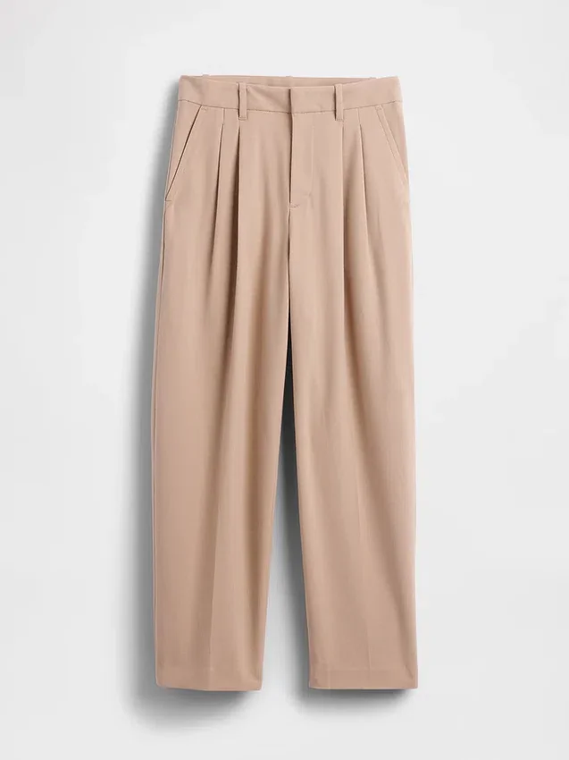 Pantaloni a vita alta in twill spazzolato con taglio affusolato alla caviglia 365