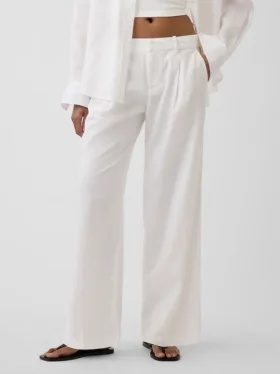 Pantaloni a vita bassa 365 in misto lino