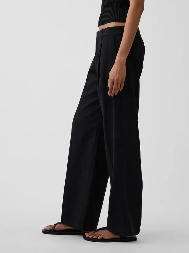 Pantaloni a vita bassa 365 in misto lino