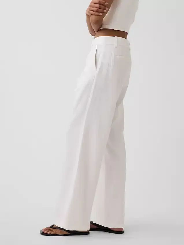 Pantaloni a vita bassa 365 in misto lino