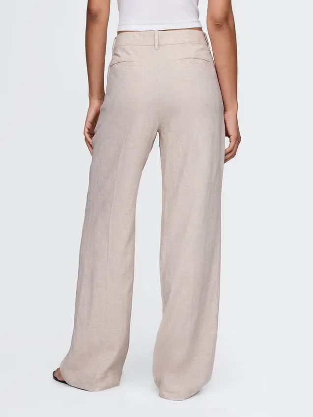 Pantaloni a vita bassa 365 in misto lino