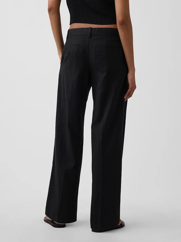 Pantaloni a vita bassa 365 in misto lino