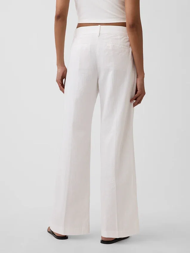 Pantaloni a vita bassa 365 in misto lino