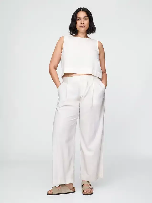Pantaloni a vita bassa 365 in misto lino