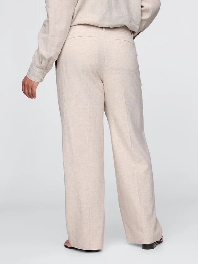 Pantaloni a vita bassa 365 in misto lino