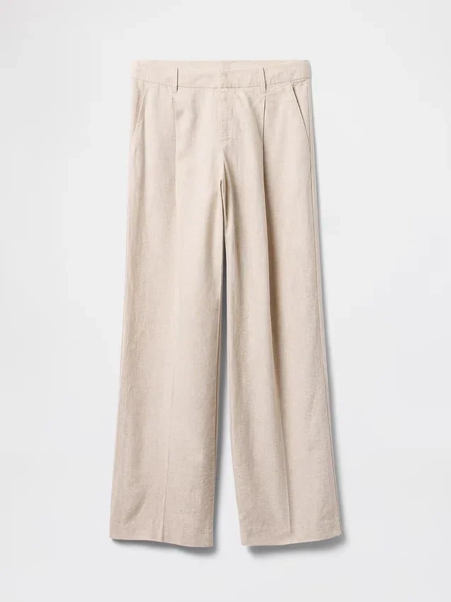Pantaloni a vita bassa 365 in misto lino