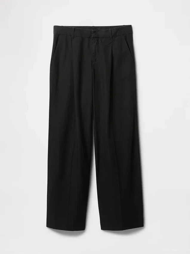 Pantaloni a vita bassa 365 in misto lino
