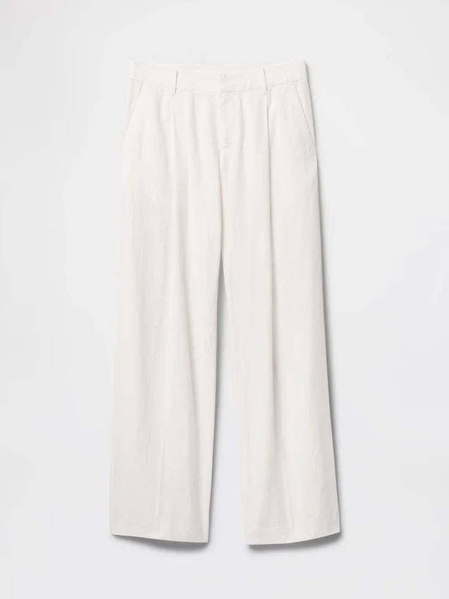 Pantaloni a vita bassa 365 in misto lino