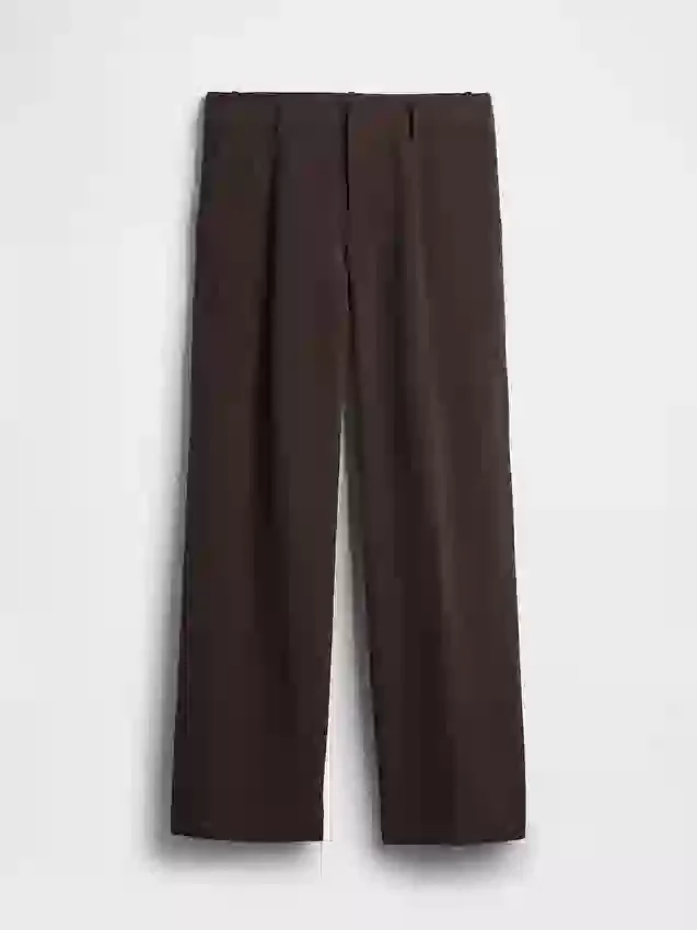 Pantaloni a vita bassa con pieghe e gamba larga 365