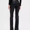 Pantaloni a vita bassa in pelle vegana riciclata, modello lungo e aderente