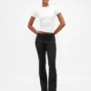 Pantaloni a vita bassa in twill dal taglio lungo e slanciato