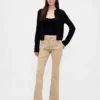 Pantaloni a vita bassa in twill dal taglio lungo e slanciato