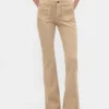 Pantaloni a vita bassa in twill dal taglio lungo e slanciato