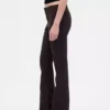 Pantaloni a vita bassa in twill dal taglio lungo e slanciato