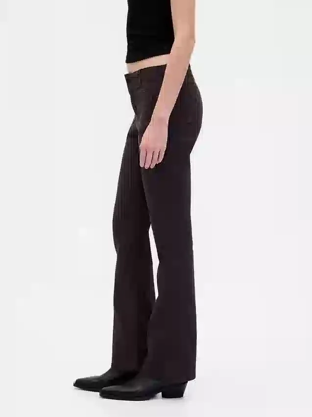 Pantaloni a vita bassa in twill dal taglio lungo e slanciato
