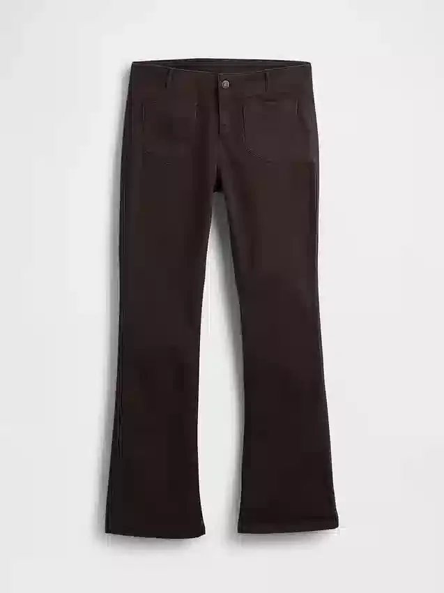 Pantaloni a vita bassa in twill dal taglio lungo e slanciato