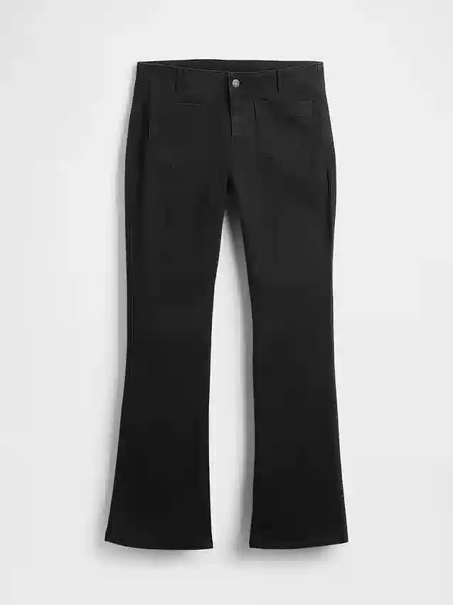 Pantaloni a vita bassa in twill dal taglio lungo e slanciato