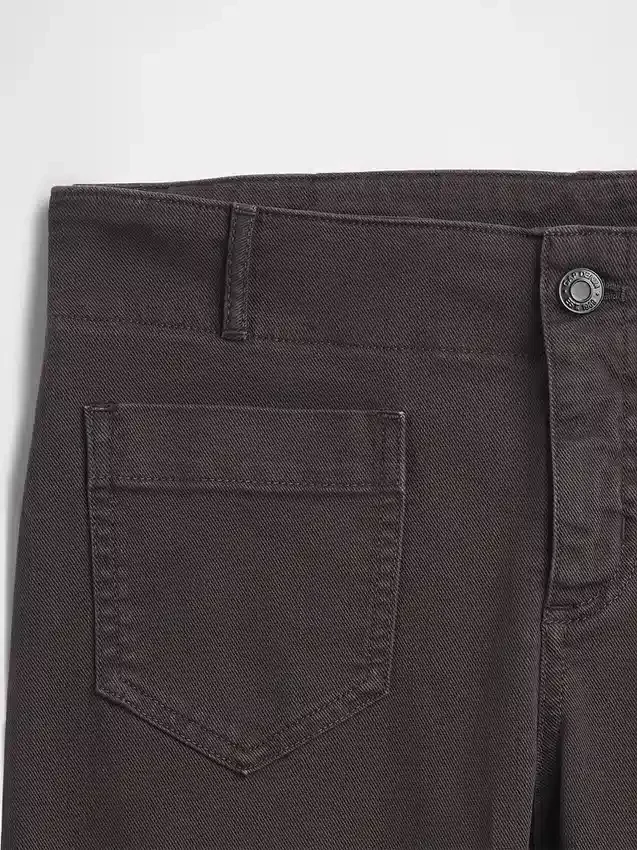 Pantaloni a vita bassa in twill dal taglio lungo e slanciato