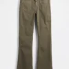 Pantaloni a vita bassa in twill dal taglio lungo e slanciato