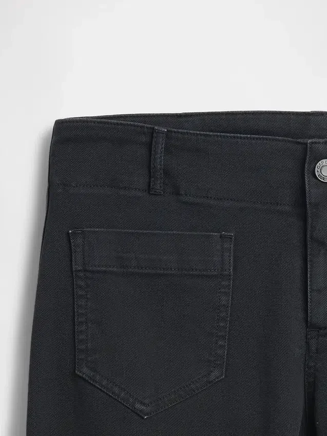 Pantaloni a vita bassa in twill dal taglio lungo e slanciato
