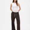 Pantaloni a vita media con doppia cintura