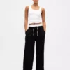 Pantaloni a vita media con doppia cintura