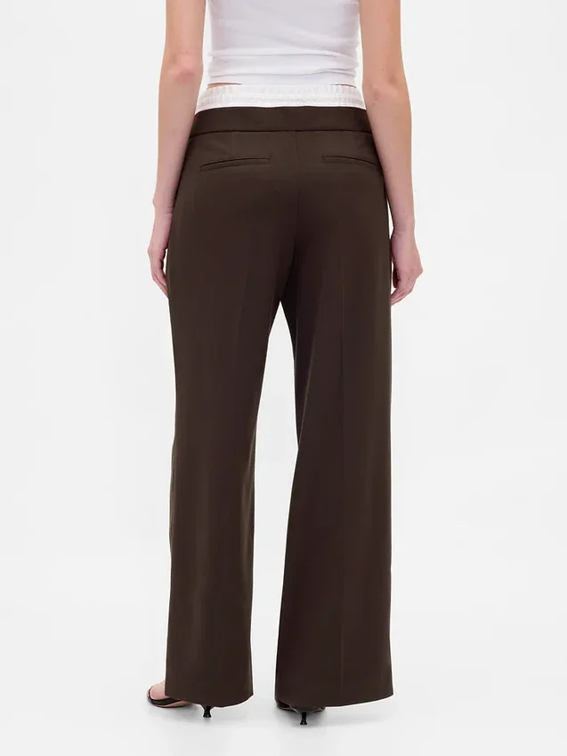 Pantaloni a vita media con doppia cintura