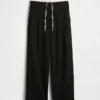 Pantaloni a vita media con doppia cintura