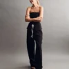 Pantaloni a vita media con doppia cintura