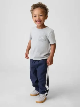 Pantaloni a zampa a righe ultra morbidi con elastico in vita per neonato & bebè