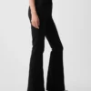 Pantaloni a zampa a vita alta in tessuto bi-elastico