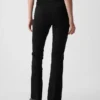Pantaloni a zampa a vita alta in tessuto bi-elastico