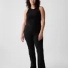 Pantaloni a zampa a vita alta in tessuto bi-elastico