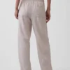 Pantaloni a zampa d’elefante in misto lino
