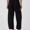 Pantaloni a zampa d’elefante in misto lino