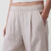 Pantaloni a zampa d’elefante in misto lino