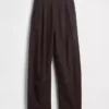 Pantaloni a zampa d’elefante in misto lino