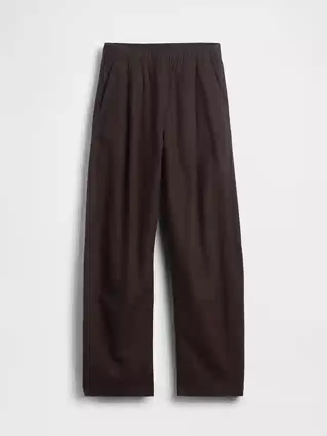 Pantaloni a zampa d’elefante in misto lino