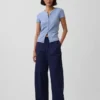 Pantaloni a zampa Easy in popeline