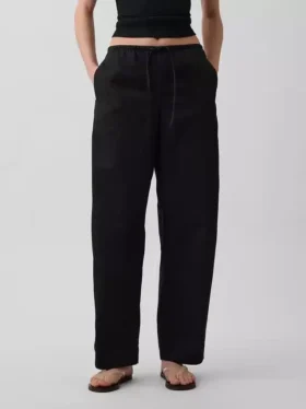 Pantaloni a zampa Easy in popeline