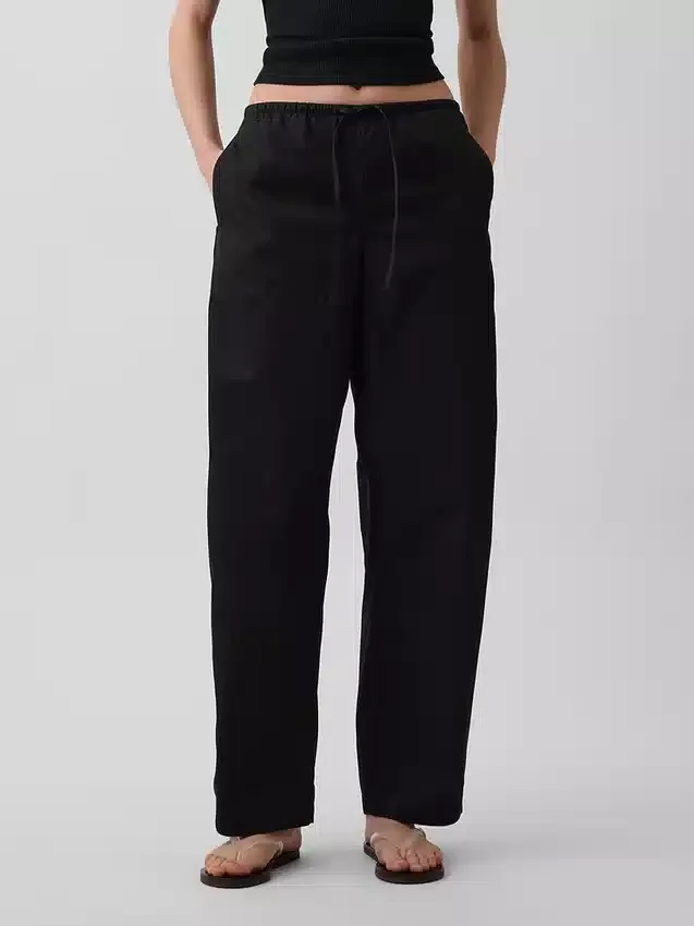 Pantaloni a zampa Easy in popeline