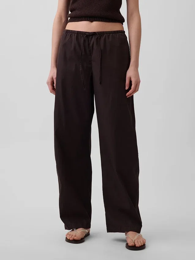 Pantaloni a zampa Easy in popeline