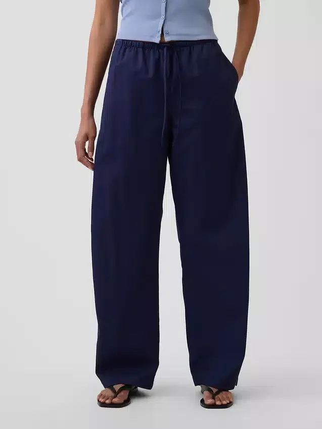Pantaloni a zampa Easy in popeline