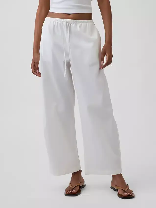 Pantaloni a zampa Easy in popeline