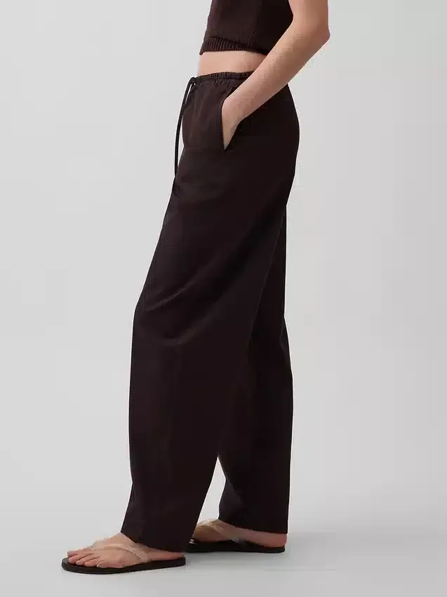 Pantaloni a zampa Easy in popeline