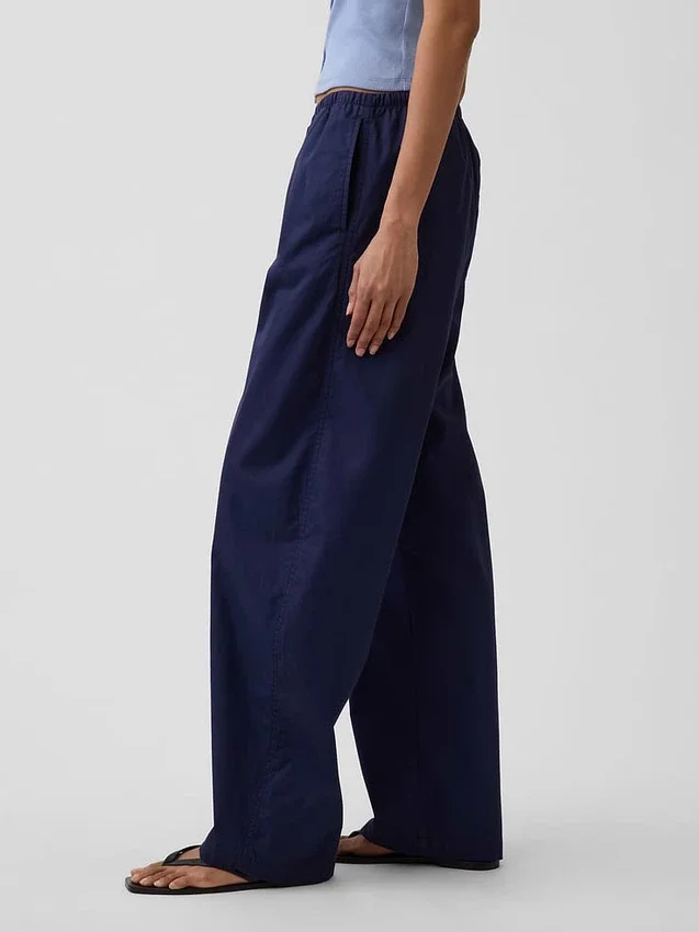 Pantaloni a zampa Easy in popeline